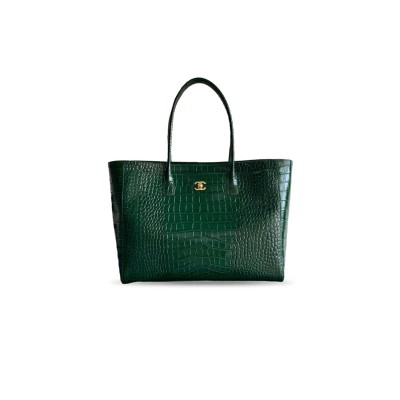CHANEL CALFSKIN CROCODILE EMBOSSED ARCHETYPE LARGE SHOPPER TOTE AS6244 (47*31*15cm)